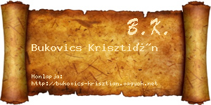 Bukovics Krisztián névjegykártya